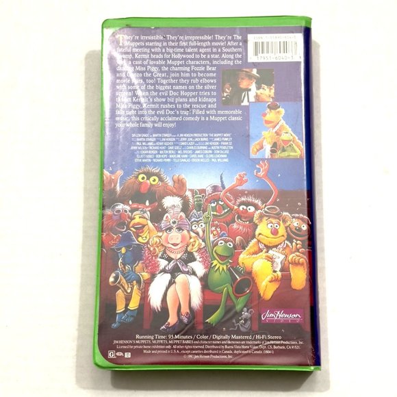 Vintage 1993 The Muppet Movie VHS Jim Henson Green Clamshell Case - Picture 5 of 9